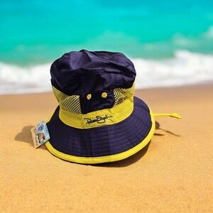 Panama Jack Kids Bucket Hat Sun Protection Beach‎ Hat Yellow Navy 4-6X